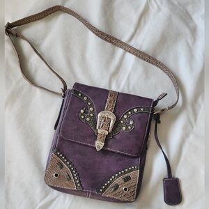 NWOT Joe's Faux Lether Purple and Brown Women's Bag